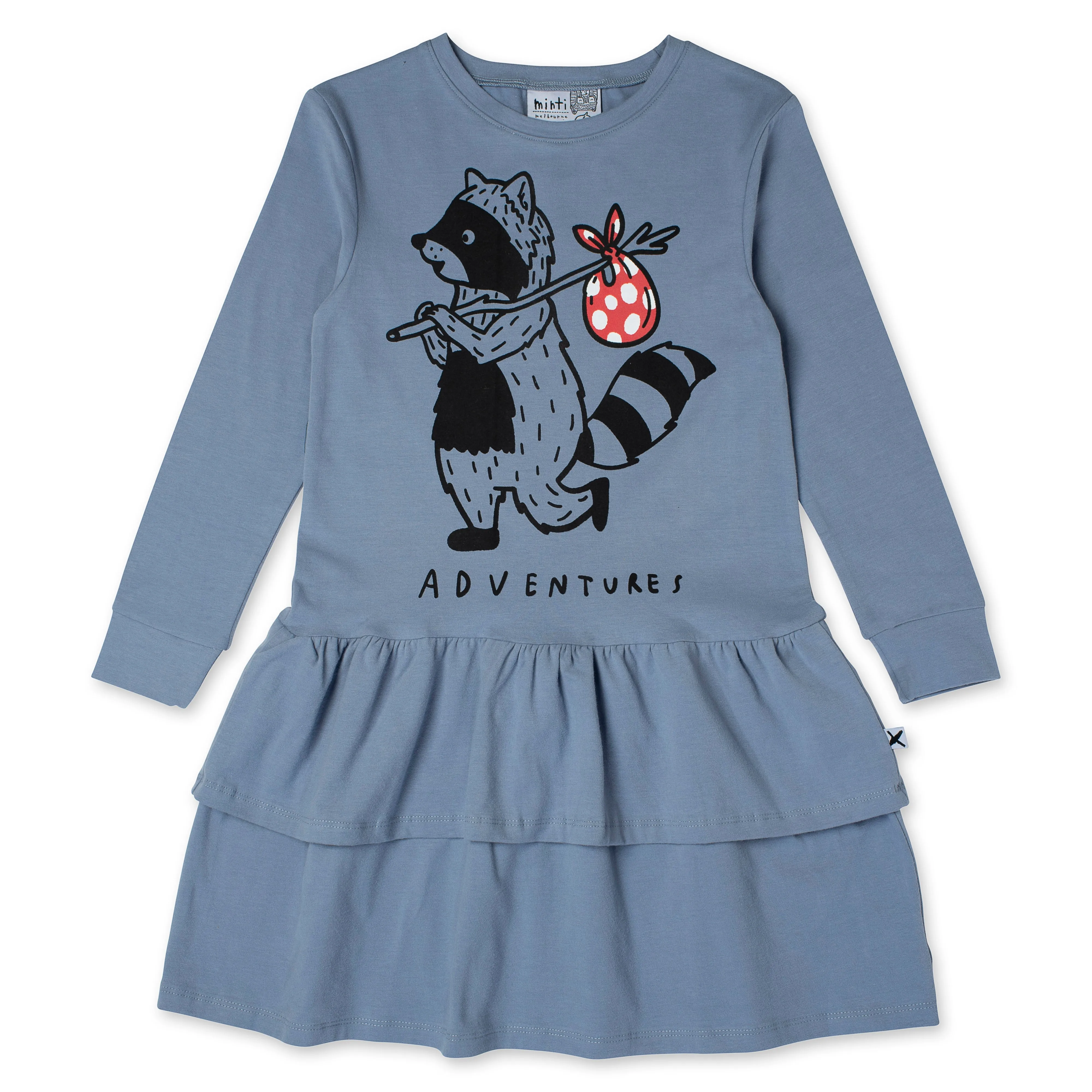 Wandering Raccoon Dress - Dark Cornflower