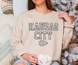 White Leopard Kansas City Tan Sweatshirt