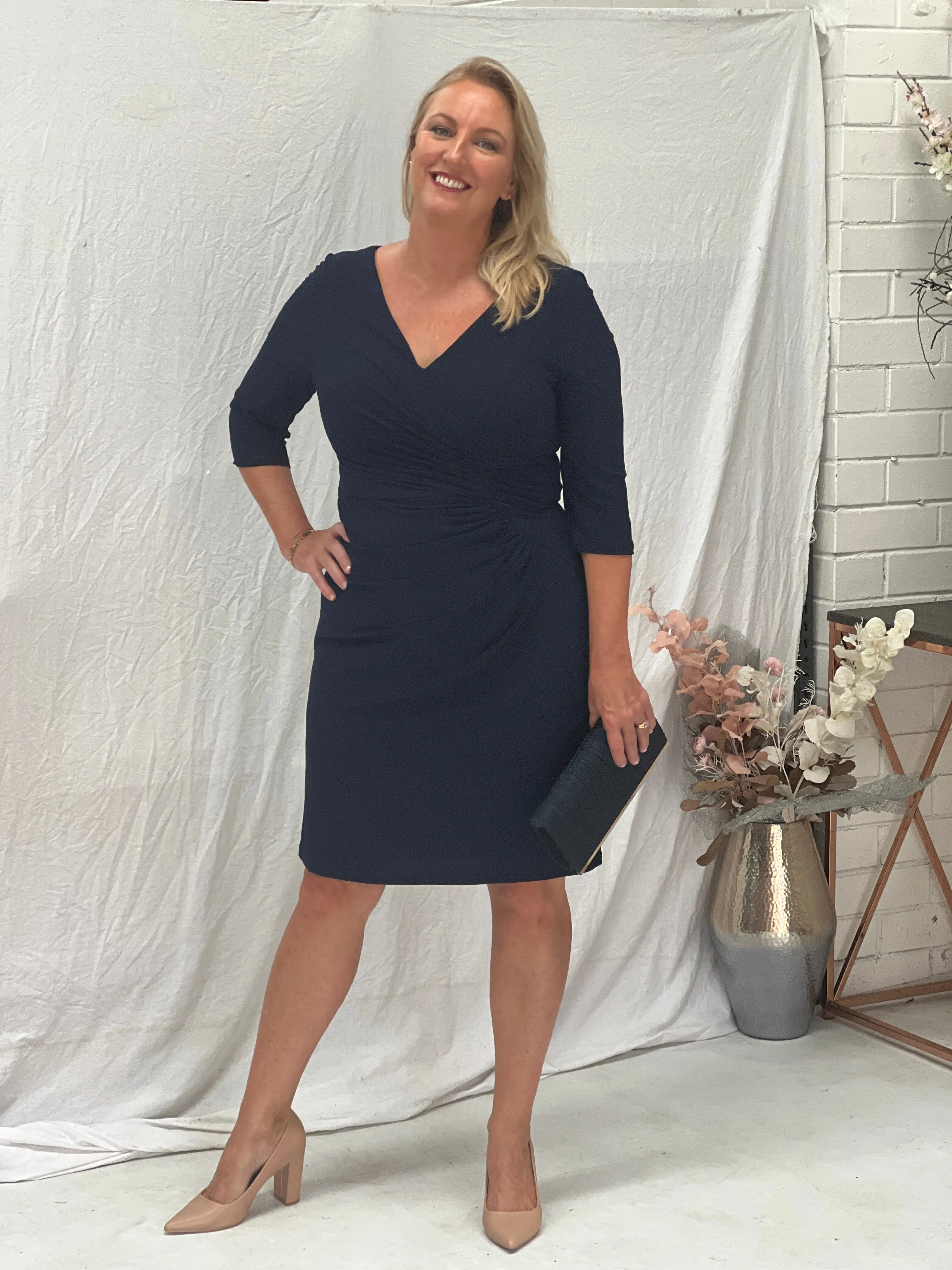 Wilsa Navy Stretch Event Dress