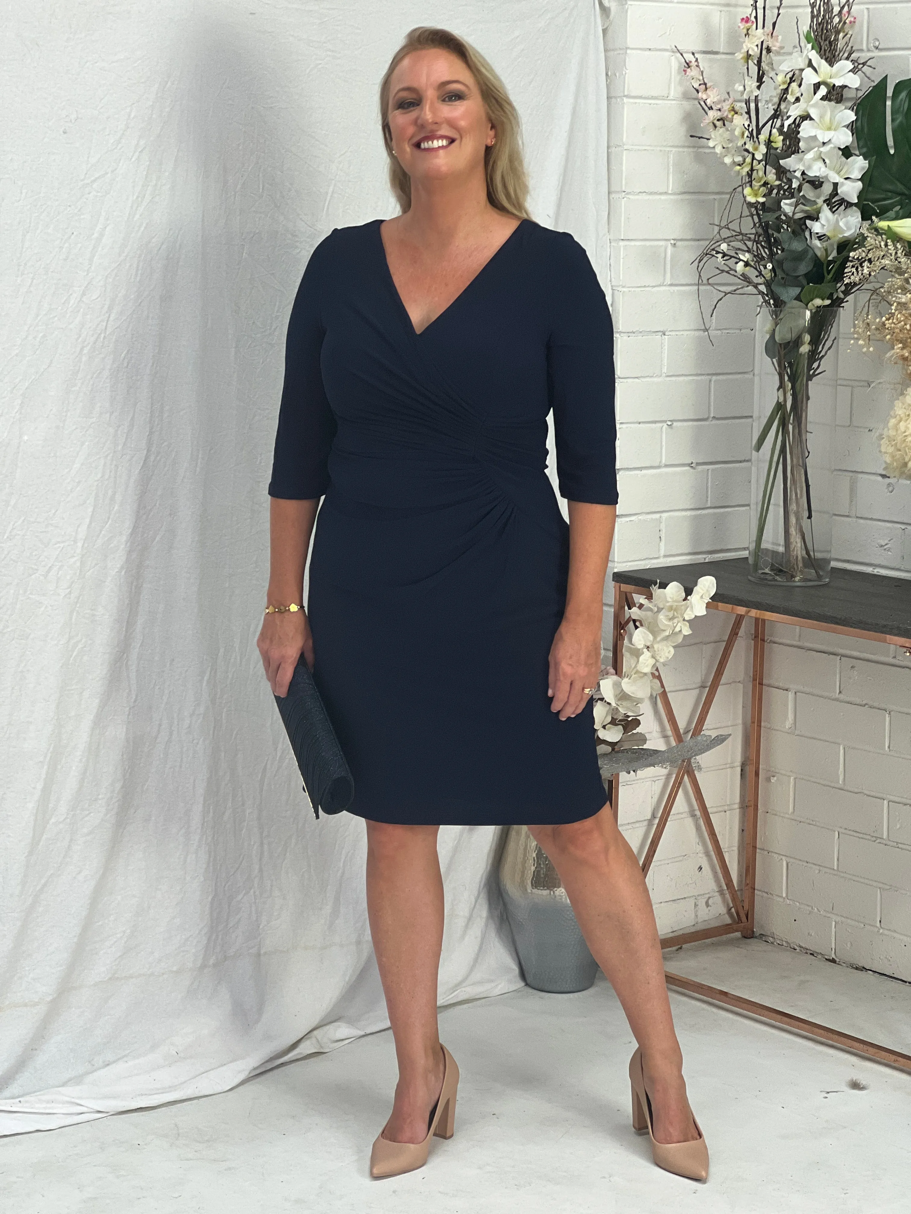 Wilsa Navy Stretch Event Dress