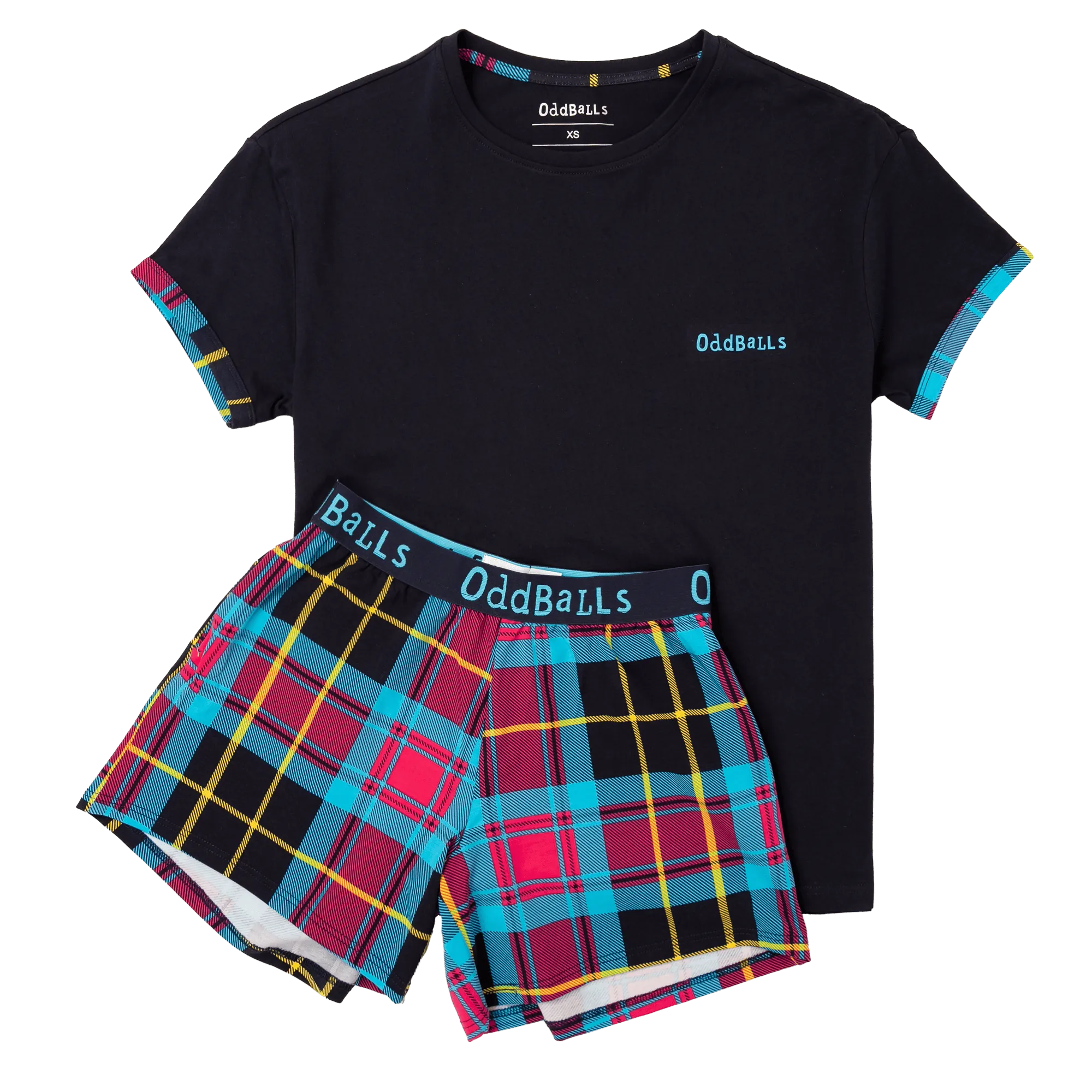Womens Short Pyjamas - Tartan - Shorts & T-Shirt