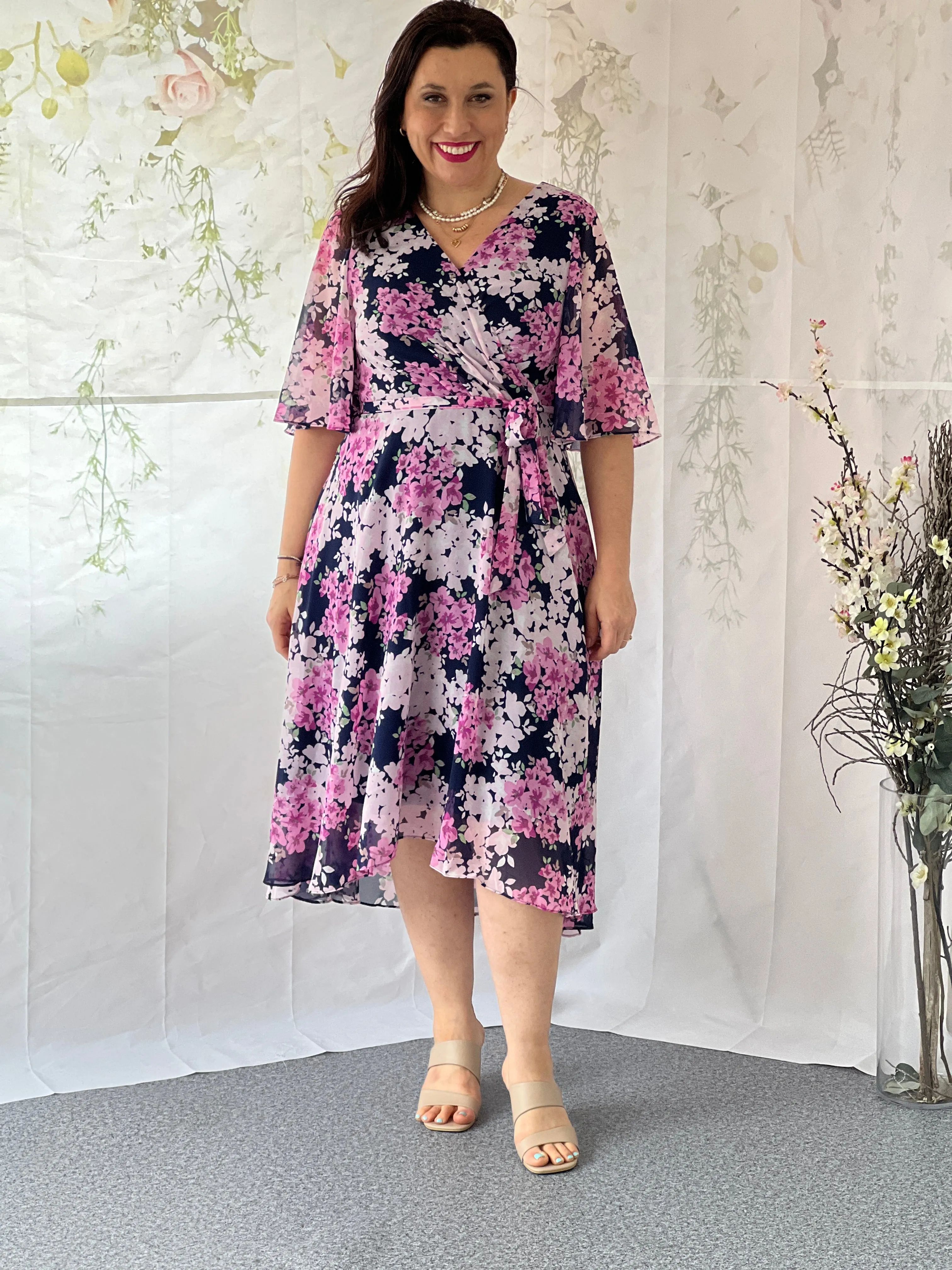 Ysabel Navy Floral Dress