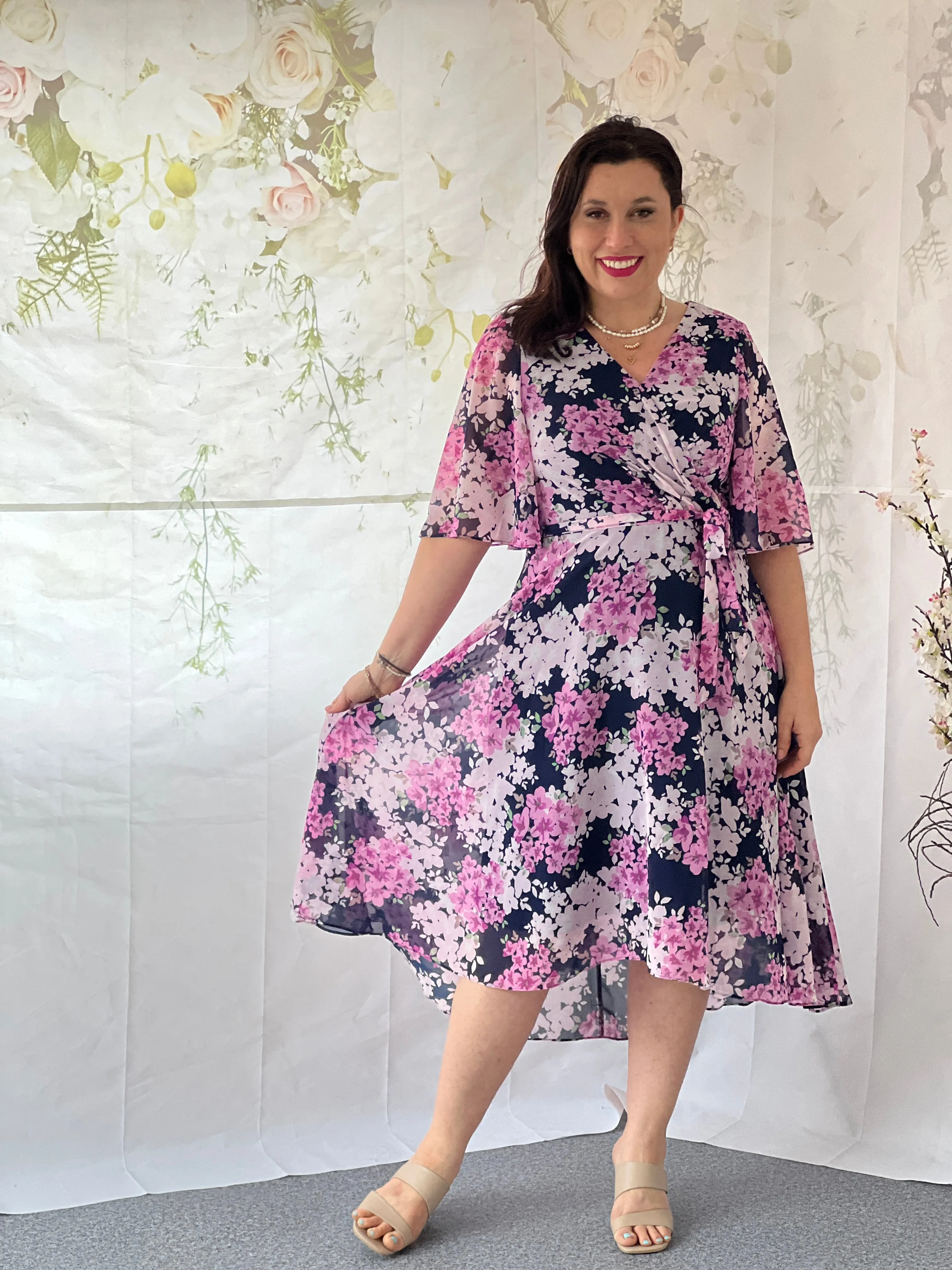 Ysabel Navy Floral Dress
