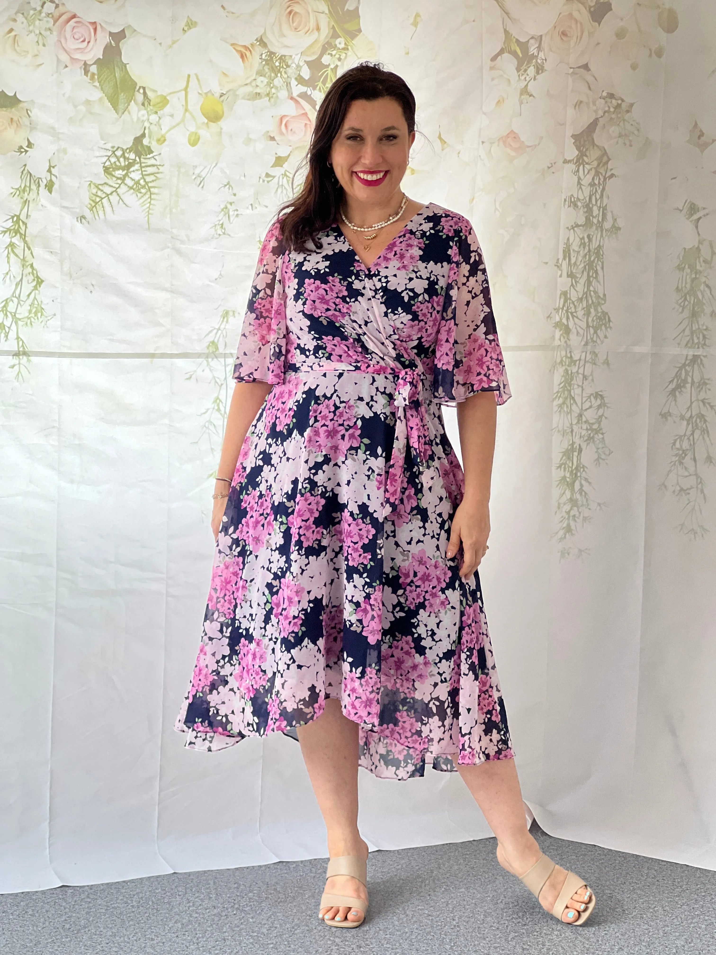 Ysabel Navy Floral Dress