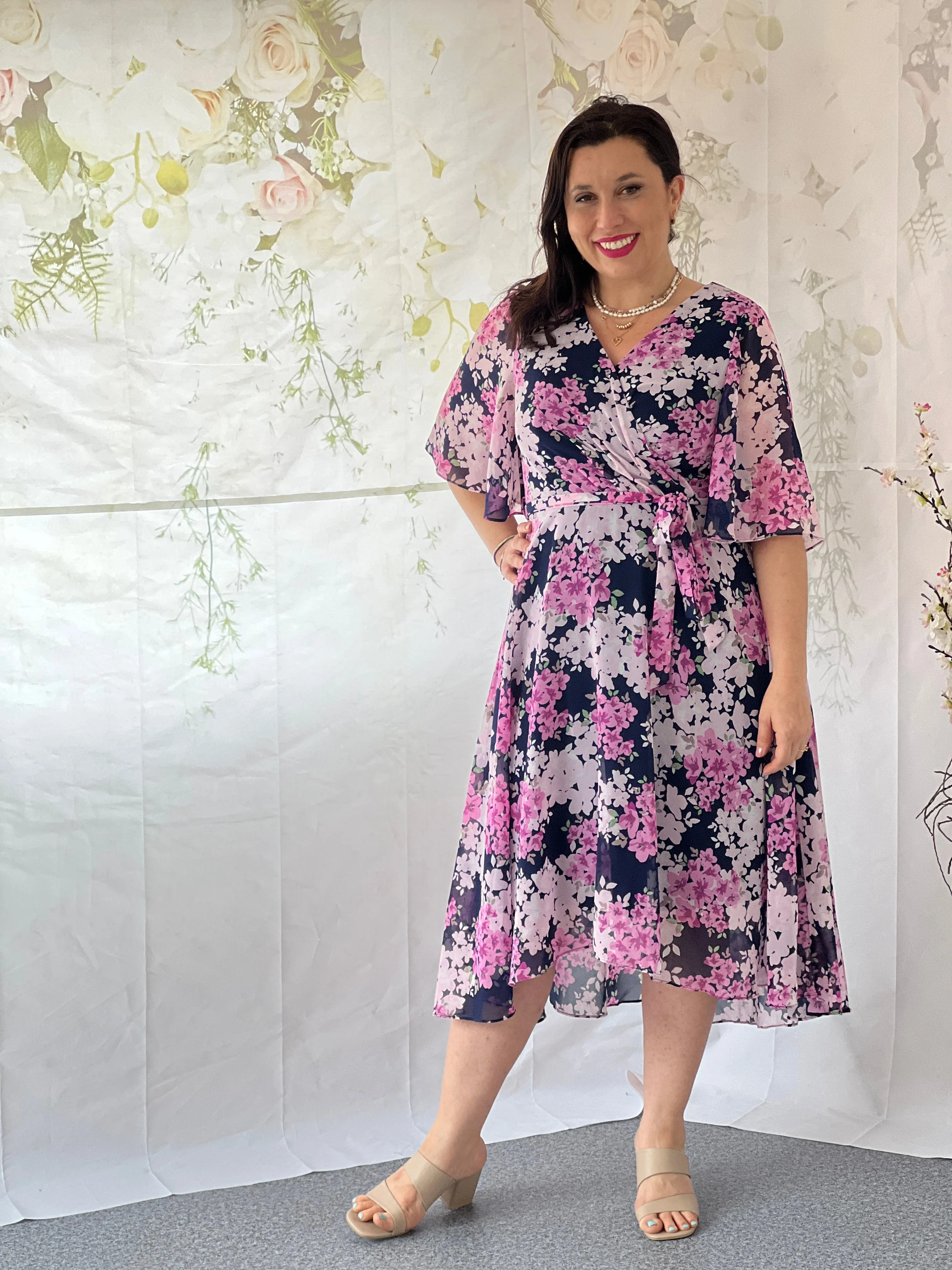 Ysabel Navy Floral Dress