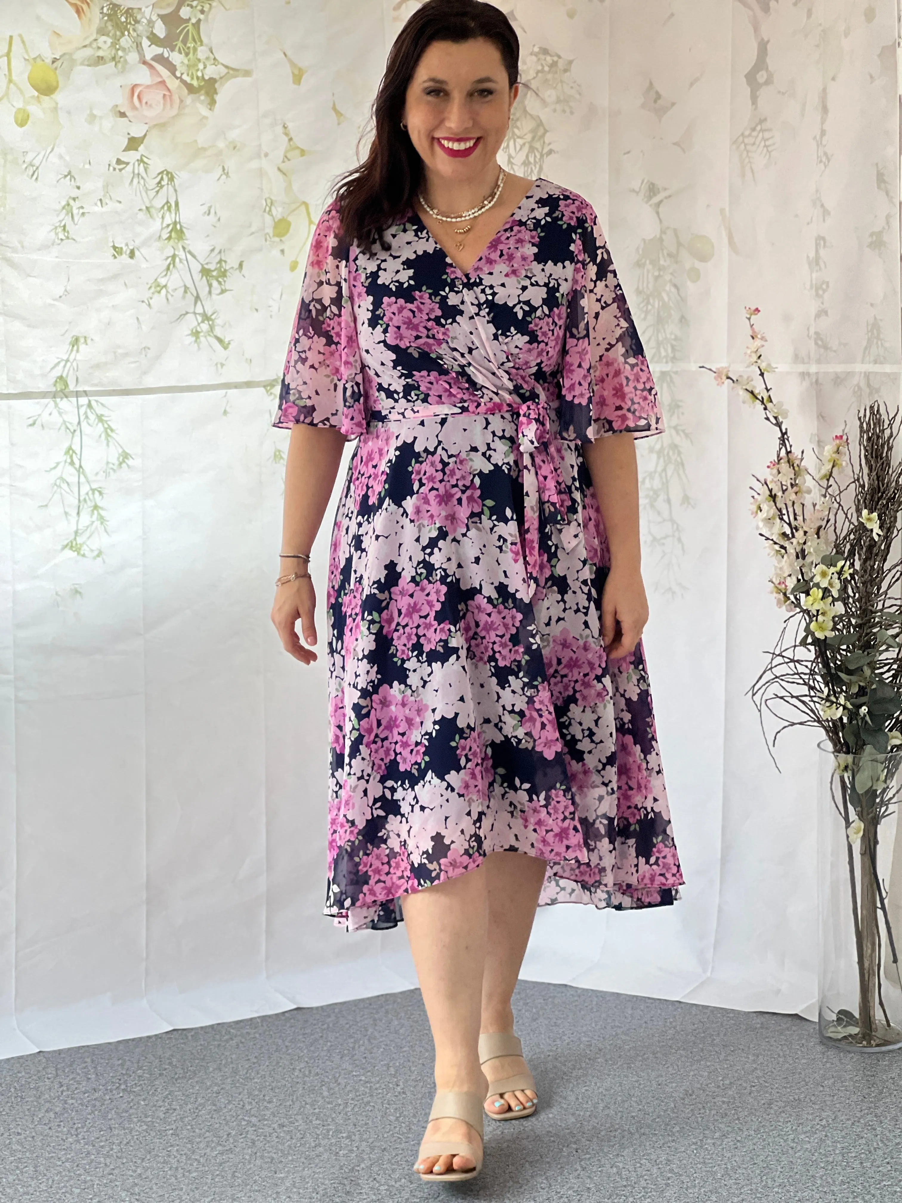 Ysabel Navy Floral Dress