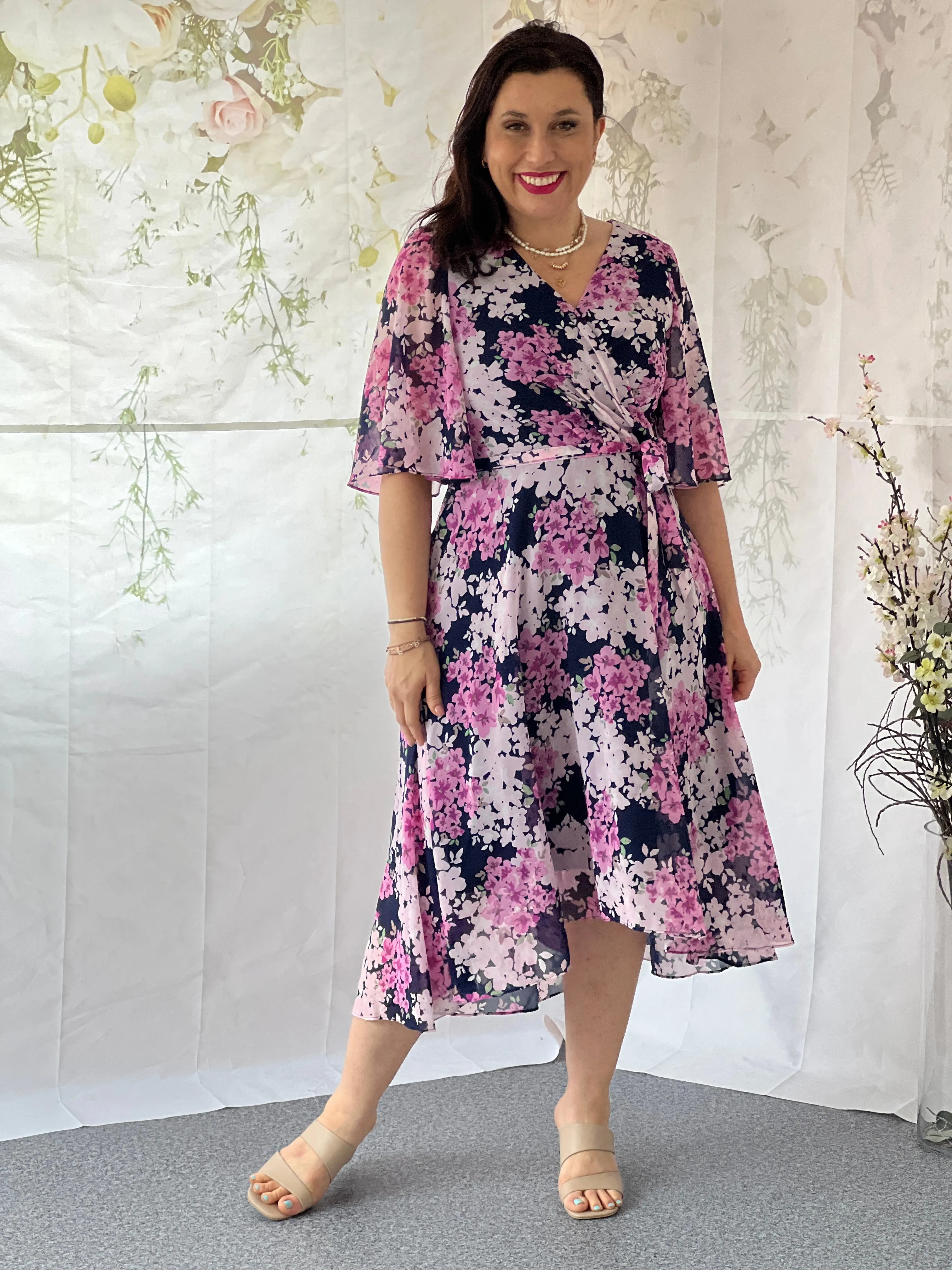 Ysabel Navy Floral Dress
