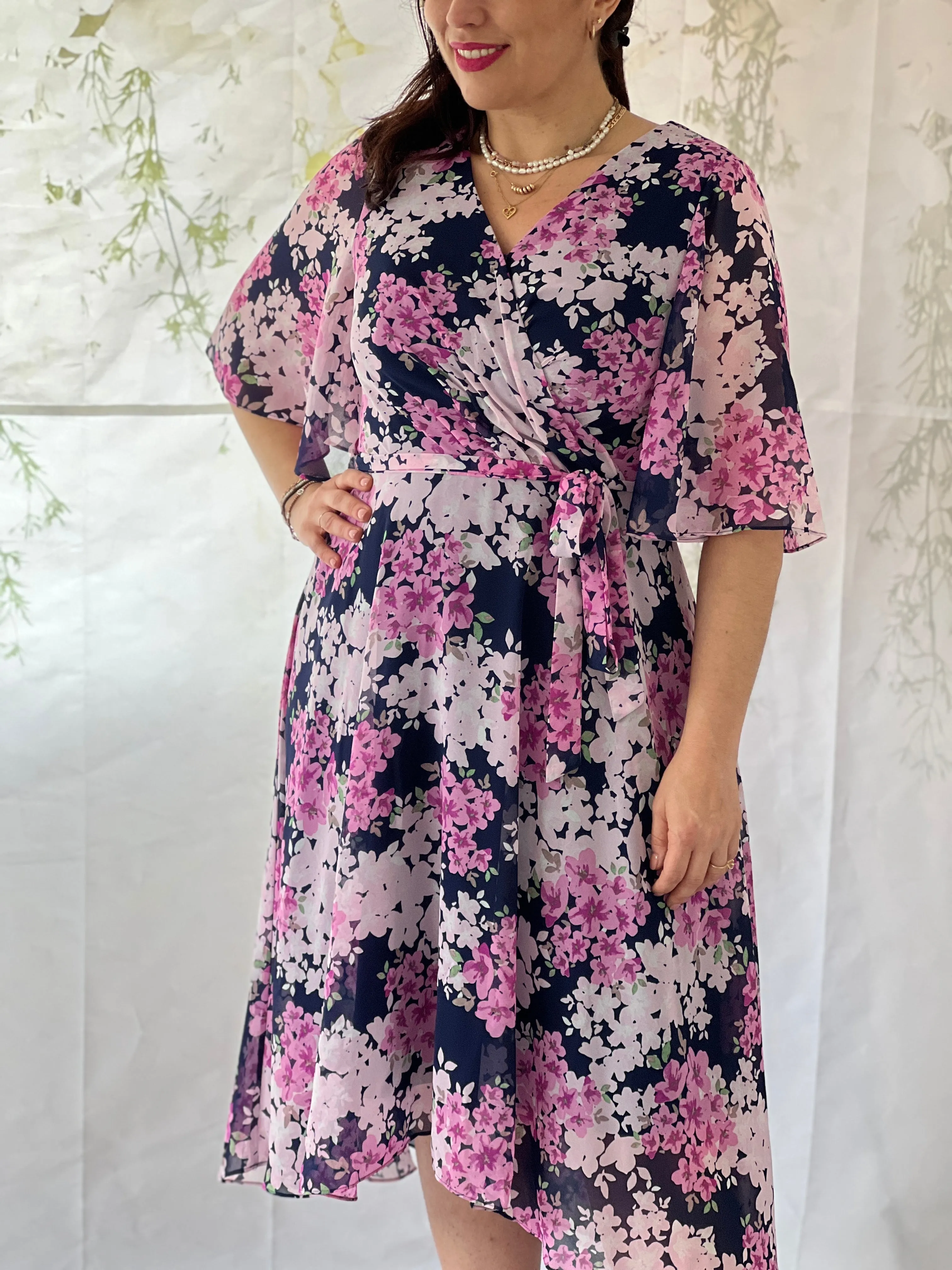 Ysabel Navy Floral Dress