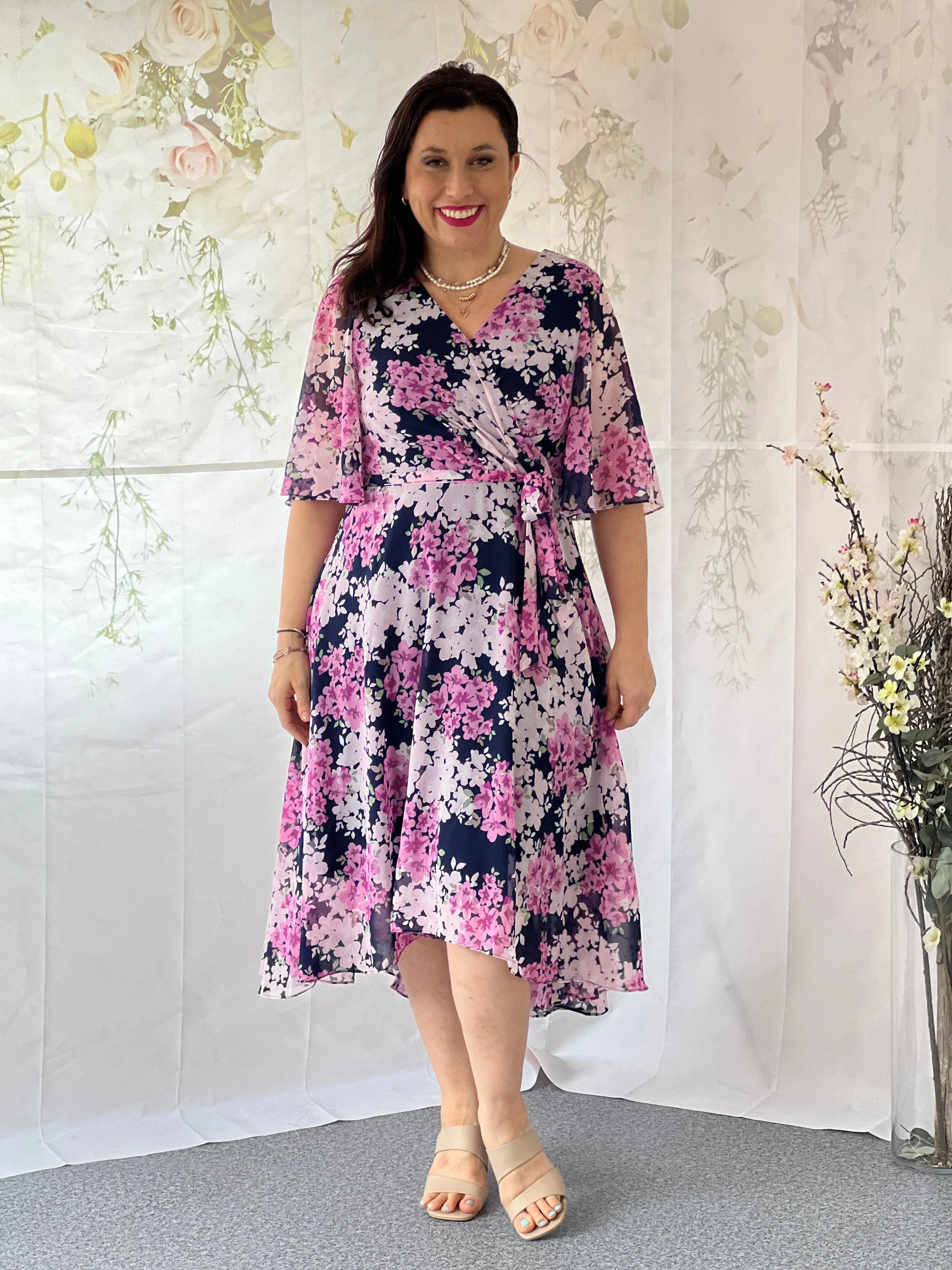 Ysabel Navy Floral Dress