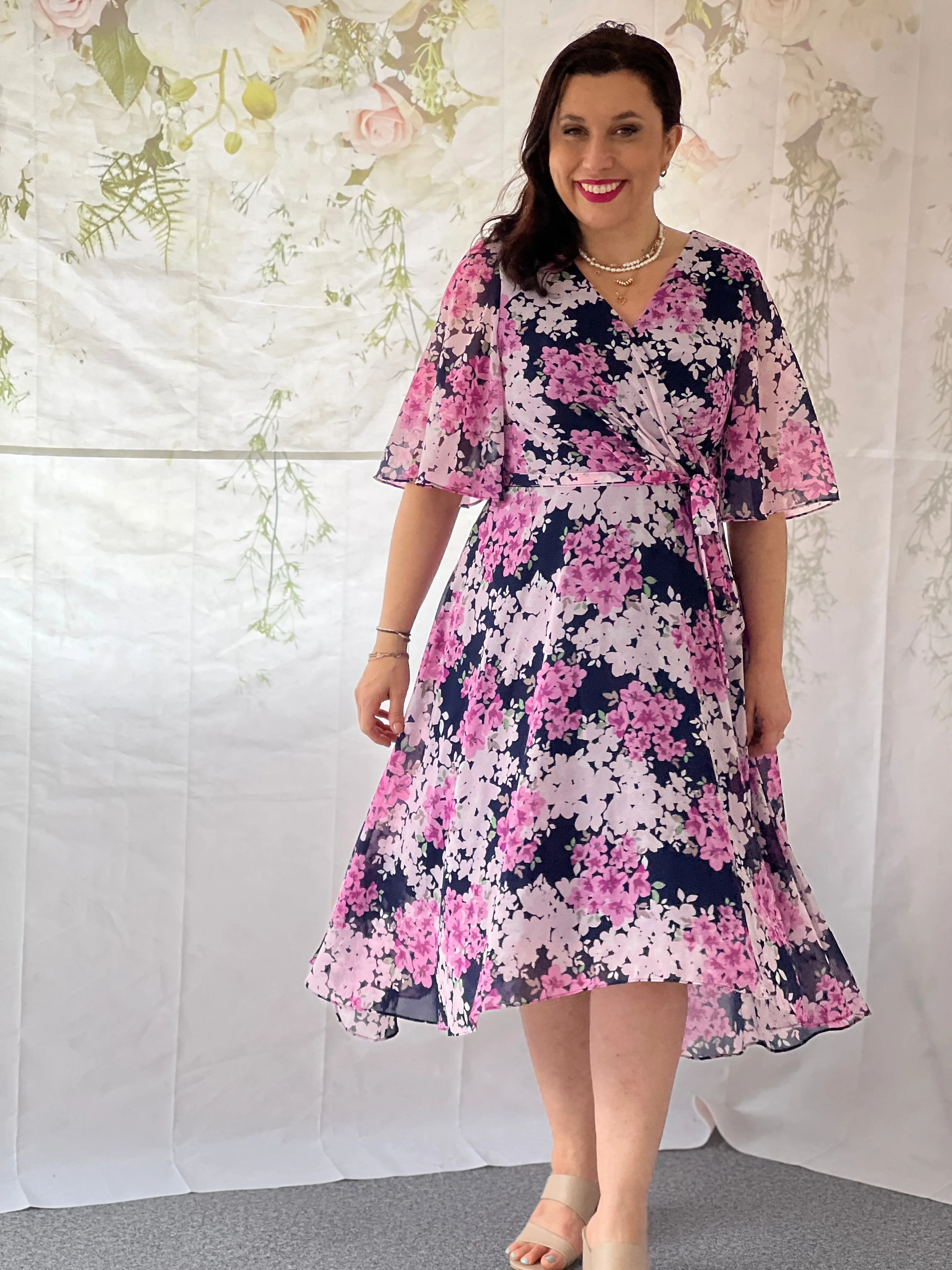 Ysabel Navy Floral Dress