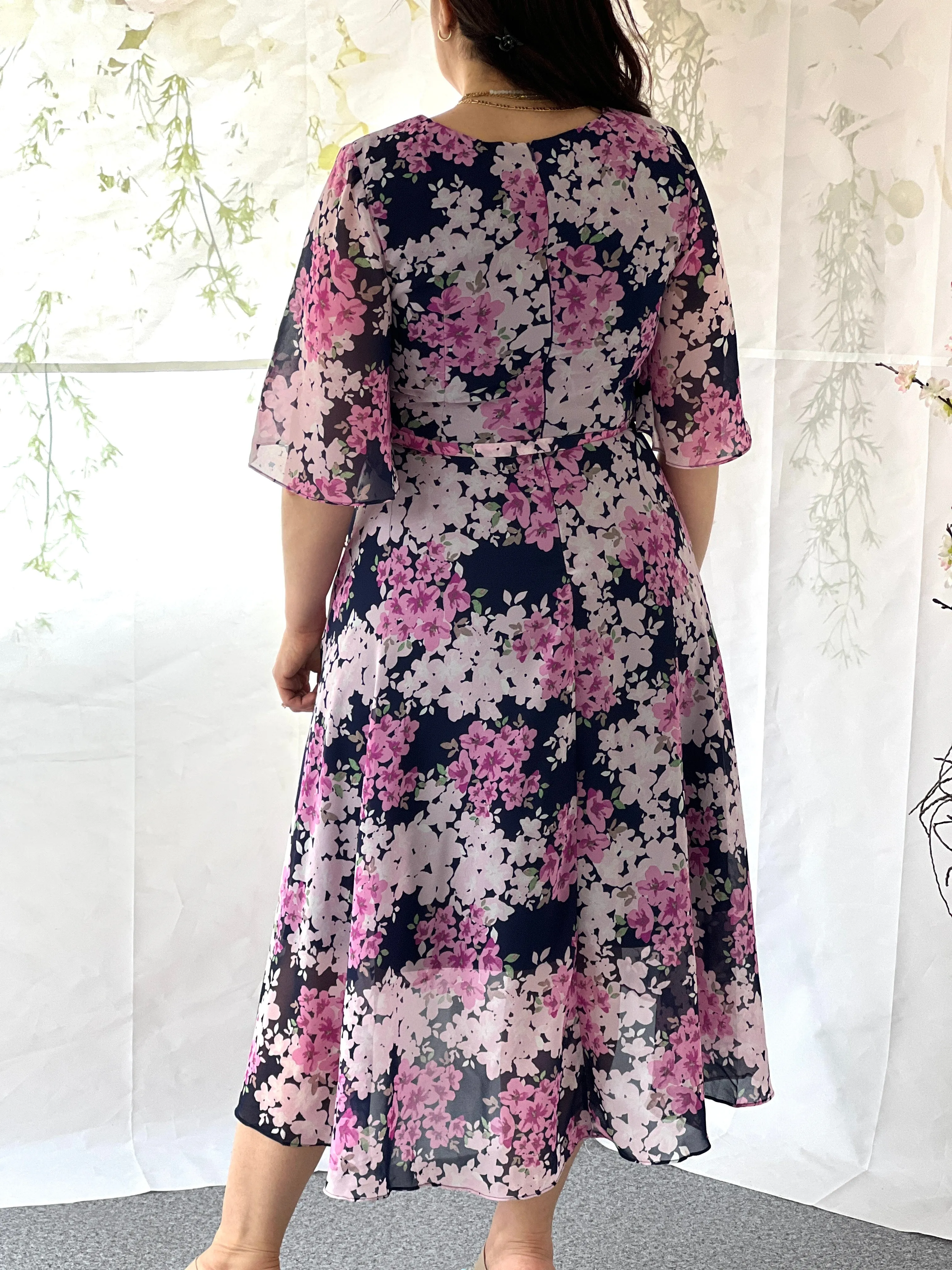 Ysabel Navy Floral Dress