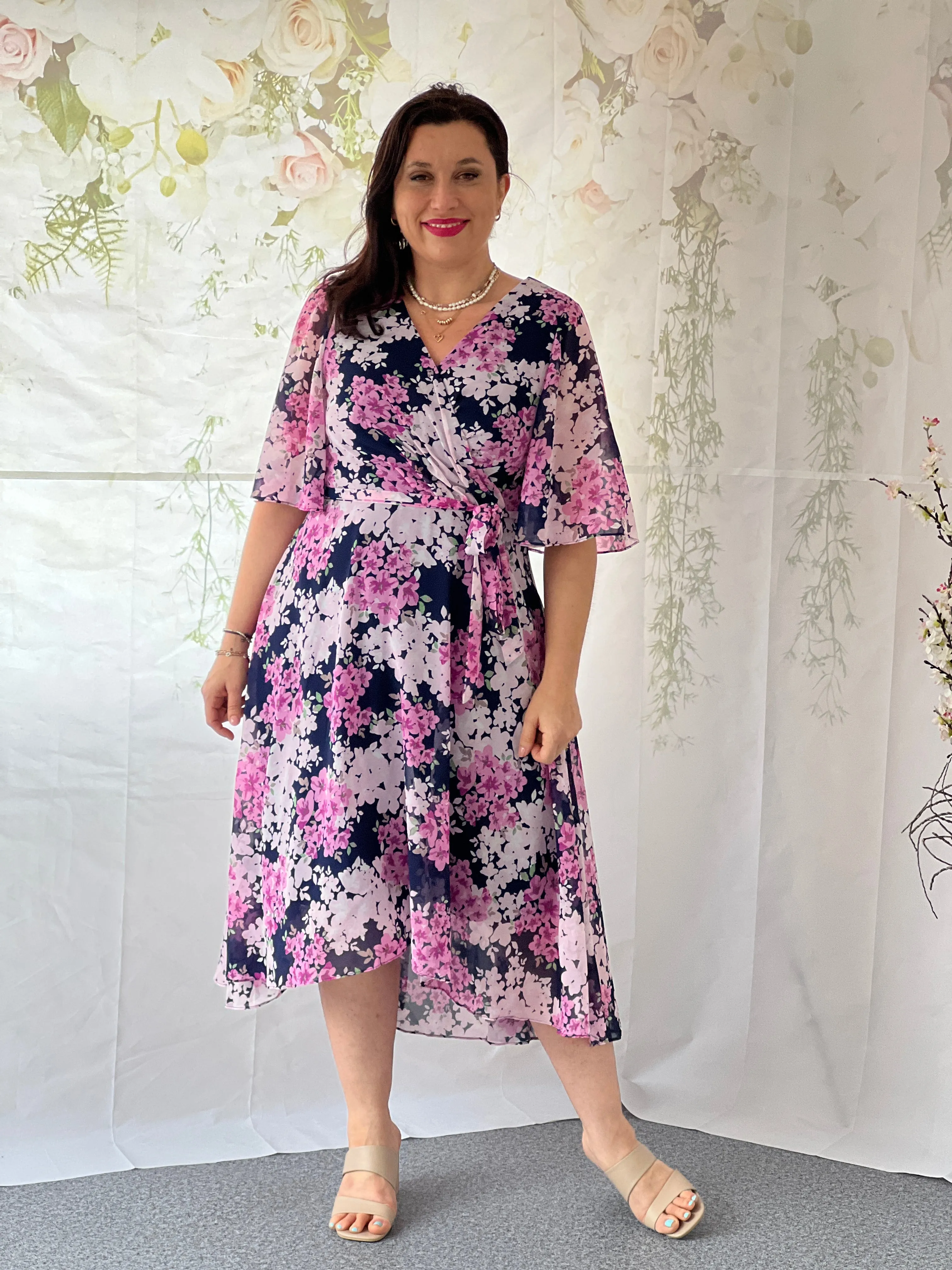 Ysabel Navy Floral Dress