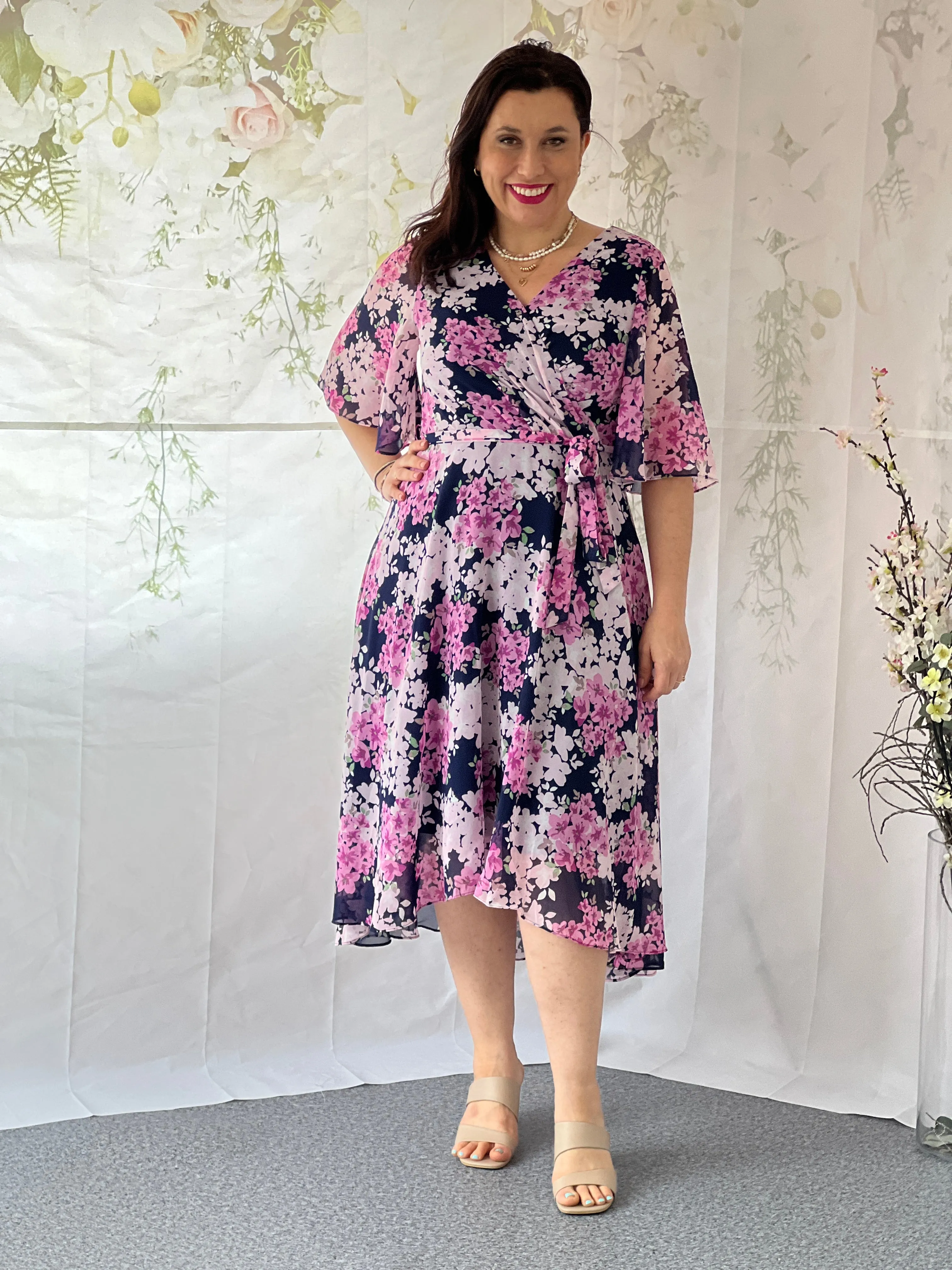 Ysabel Navy Floral Dress